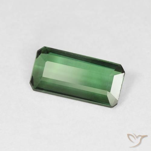 Tourmaline Vert naturelle Octogone / coupe Émeraude, 0.95 ct, VVS
