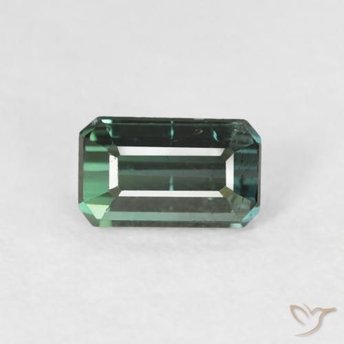 Tourmaline Vert multicolore naturelle Octogone / coupe Émeraude, 0.66 ct, VS-SI