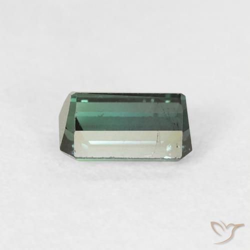 Tourmaline Vert multicolore naturelle Octogone / coupe Émeraude, 0.66 ct, VS-SI