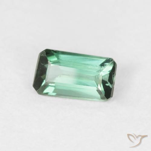 Tourmaline Vert foncé naturelle Octogone / coupe Émeraude, 0.40 ct, VVS