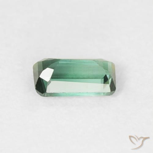 Tourmaline Vert foncé naturelle Octogone / coupe Émeraude, 0.40 ct, VVS