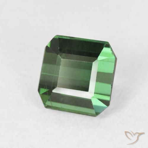 Tourmaline Vert foncé naturelle Octogone / coupe Émeraude, 1.03 ct, VVS