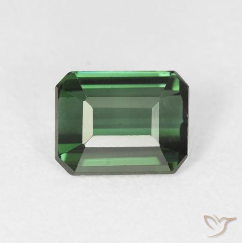 Tourmaline Vert brunâtre naturelle Octogone / coupe Émeraude, 1.51 ct, VVS-VS