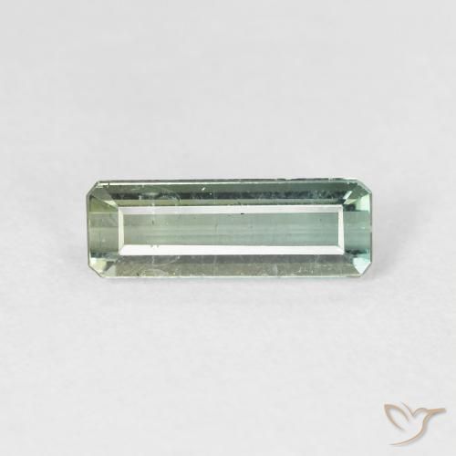 Tourmaline Vert forêt pâle naturelle Octogone / coupe Émeraude, 1.34 ct, VS