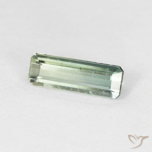 Tourmaline Vert forêt pâle naturelle Octogone / coupe Émeraude, 1.34 ct, VS
