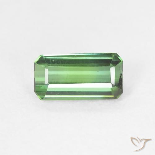 Tourmaline Vert moyen naturelle Octogone / coupe Émeraude, 0.77 ct, VS