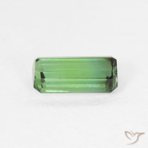Tourmaline Vert moyen naturelle Octogone / coupe Émeraude, 0.77 ct, VS