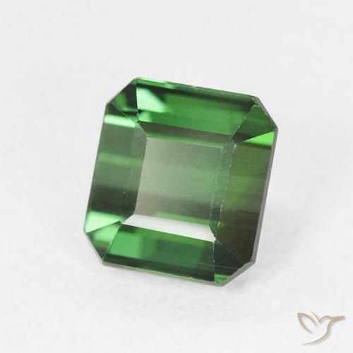 Tourmaline Vert intense naturelle Octogone / coupe Émeraude, 0.95 ct, VVS