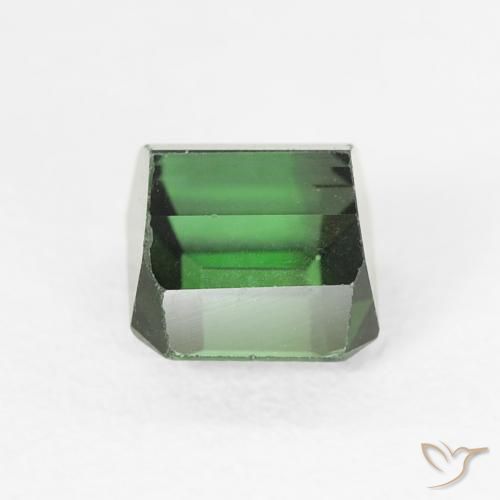 Tourmaline Vert intense naturelle Octogone / coupe Émeraude, 0.95 ct, VVS