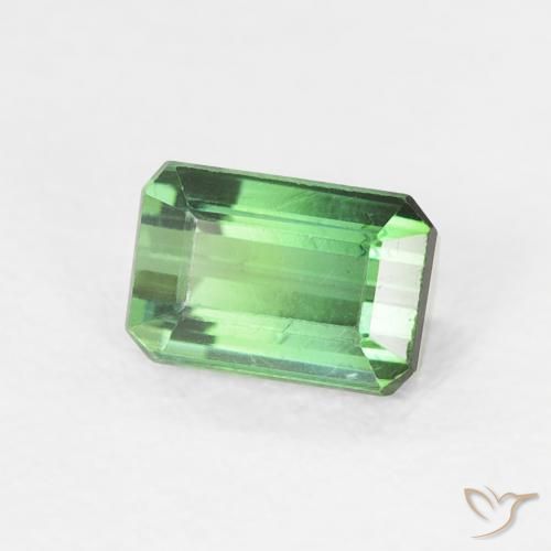 Tourmaline Vert naturelle Octogone / coupe Émeraude, 0.61 ct, VVS