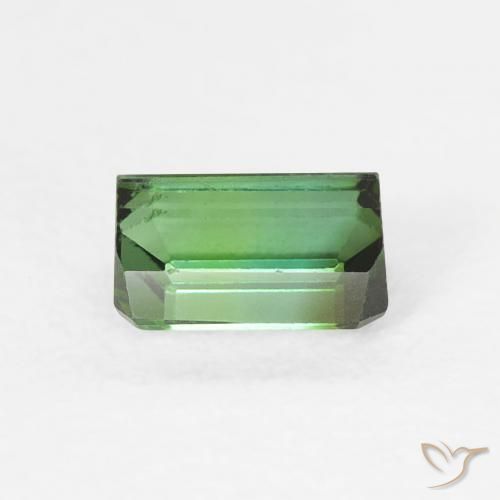 Tourmaline Vert naturelle Octogone / coupe Émeraude, 0.61 ct, VVS
