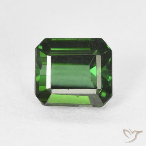 Tourmaline Forêt verte naturelle Octogone / coupe Émeraude, 1.23 ct, VS