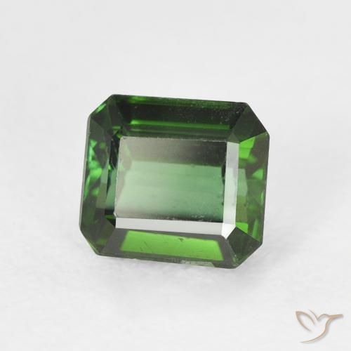 Tourmaline Forêt verte naturelle Octogone / coupe Émeraude, 1.23 ct, VS