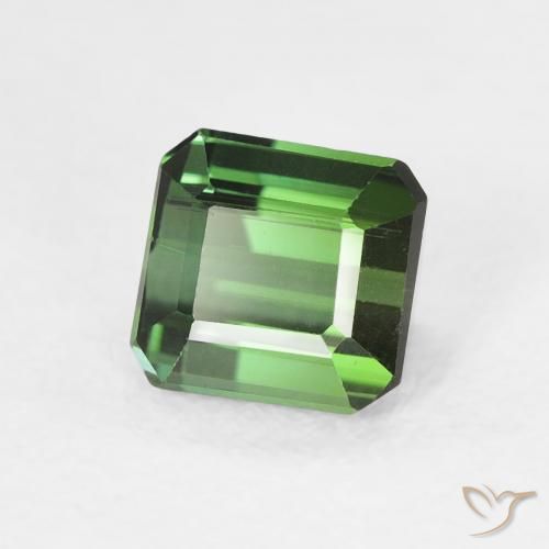Tourmaline Medium Dark-Green naturelle Octogone / coupe Émeraude, 1.00 ct, VVS-VS