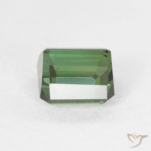 Tourmaline Medium Dark-Green naturelle Octogone / coupe Émeraude, 1.00 ct, VVS-VS