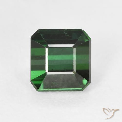 1.72ct Naturel Forêt verte Tourmaline, Taille émeraude, VS