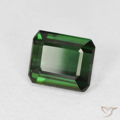 Tourmaline Forêt verte naturelle Octogone / coupe Émeraude, 1.18 ct, VVS-VS