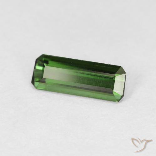 Tourmaline Vert foncé naturelle Octogone / coupe Émeraude, 0.69 ct, VVS