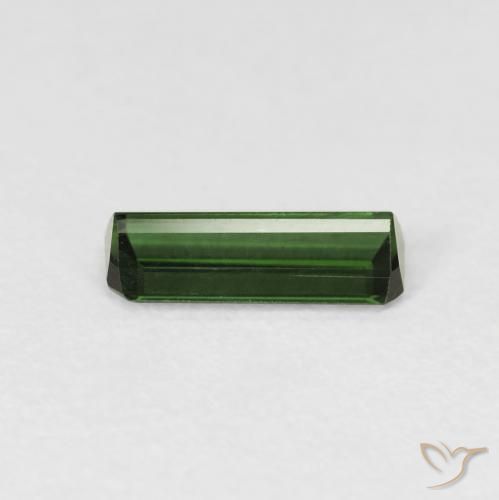 Tourmaline Vert foncé naturelle Octogone / coupe Émeraude, 0.69 ct, VVS