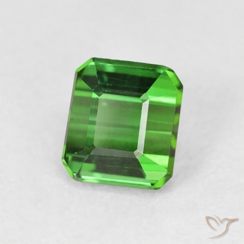 Tourmaline Vert naturelle Octogone / coupe Émeraude, 0.91 ct, VVS-VS