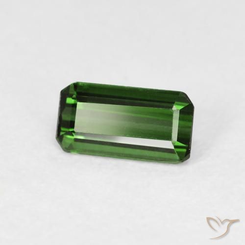 Tourmaline Medium Dark-Green naturelle Octogone / coupe Émeraude, 0.69 ct, VVS-VS