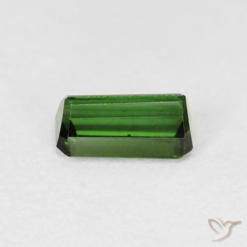Tourmaline Medium Dark-Green naturelle Octogone / coupe Émeraude, 0.69 ct, VVS-VS