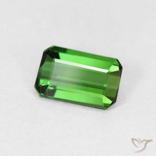 Tourmaline Medium Dark-Green naturelle Octogone / coupe Émeraude, 0.56 ct, VVS-VS
