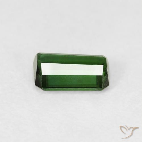 Tourmaline Medium Dark-Green naturelle Octogone / coupe Émeraude, 0.56 ct, VVS-VS