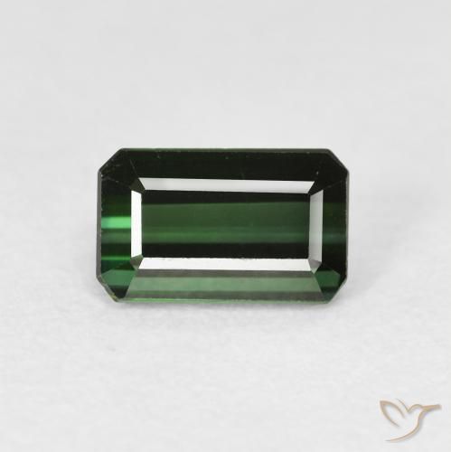 Tourmaline Forêt verte naturelle Octogone / coupe Émeraude, 1.30 ct, VS
