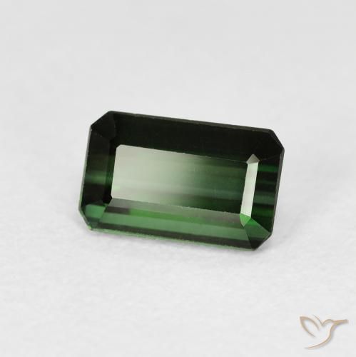 Tourmaline Forêt verte naturelle Octogone / coupe Émeraude, 1.30 ct, VS