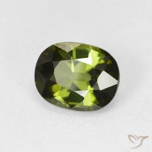 Tourmaline Vert algues marines naturelle ovale, 1.23 ct, VS