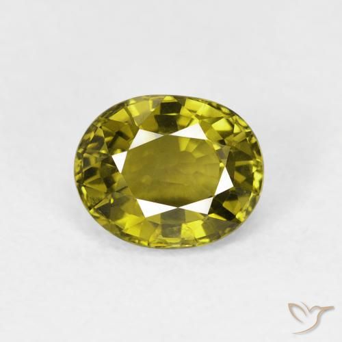 Tourmaline Vert chaud naturelle ovale, 1.19 ct, VS