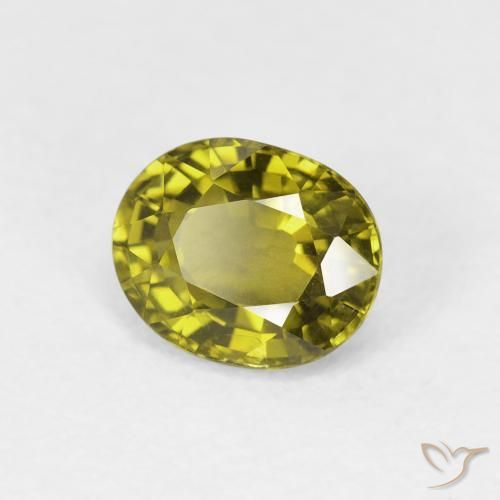 Tourmaline Vert chaud naturelle ovale, 1.19 ct, VS