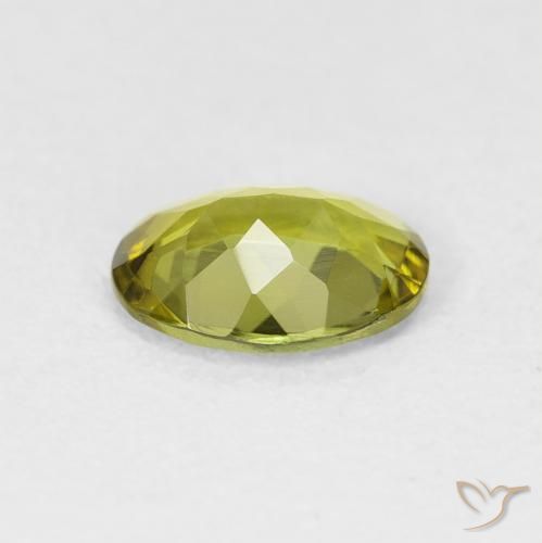 Tourmaline Vert chaud et terreux naturelle ovale, 1.03 ct, VVS-VS
