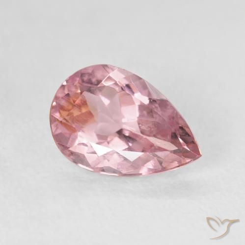 Tourmaline Rose chaud et léger naturelle En forme de poire, 1.38 ct, VVS-VS