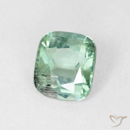Tourmaline Vert bleuâtre naturelle Coussin, 0.85 ct, VS-SI