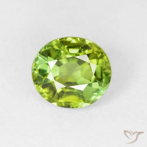 1.65ct Naturel Vert vif et léger Tourmaline, ovale, VVS-VS