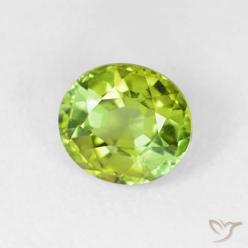 Tourmaline Vert vif et léger naturelle ovale, 1.65 ct, VVS-VS