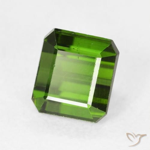 Tourmaline Vert foncé naturelle Octogone / coupe Émeraude, 1.28 ct, VS