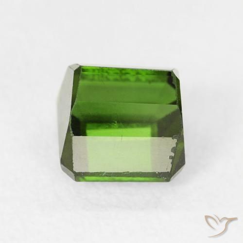 Tourmaline Vert foncé naturelle Octogone / coupe Émeraude, 1.28 ct, VS