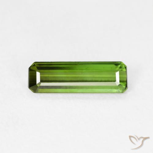 Tourmaline Vert foncé naturelle Octogone / coupe Émeraude, 0.77 ct, VVS-VS
