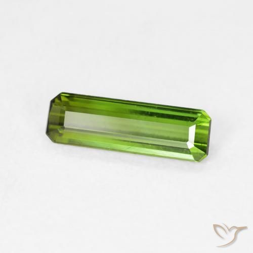 Tourmaline Vert foncé naturelle Octogone / coupe Émeraude, 0.77 ct, VVS-VS