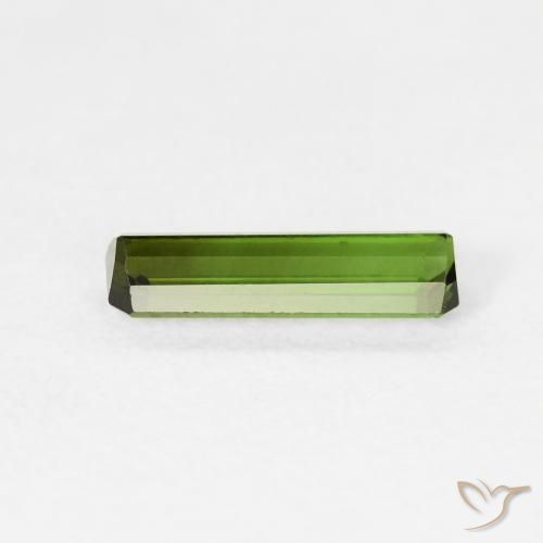 Tourmaline Vert foncé naturelle Octogone / coupe Émeraude, 0.77 ct, VVS-VS
