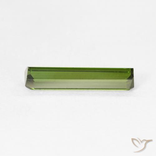 Tourmaline Vert chaud naturelle Octogone / coupe Émeraude, 1.29 ct, VVS-VS