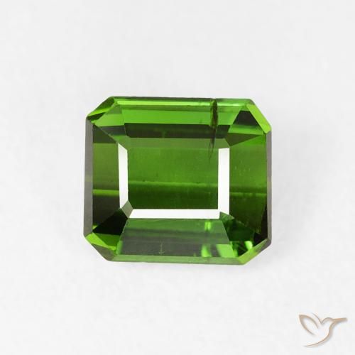 Tourmaline Vert foncé naturelle Octogone / coupe Émeraude, 0.84 ct, VS-SI
