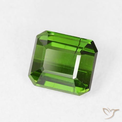 Tourmaline Vert foncé naturelle Octogone / coupe Émeraude, 0.84 ct, VS-SI