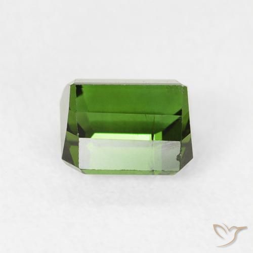 Tourmaline Vert foncé naturelle Octogone / coupe Émeraude, 0.84 ct, VS-SI