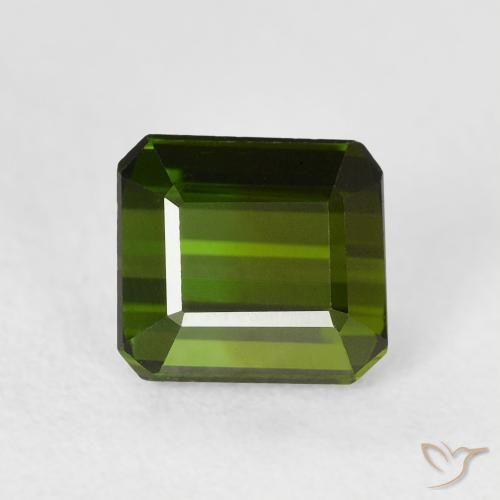 Tourmaline Vert foncé naturelle Octogone / coupe Émeraude, 1.47 ct, VVS