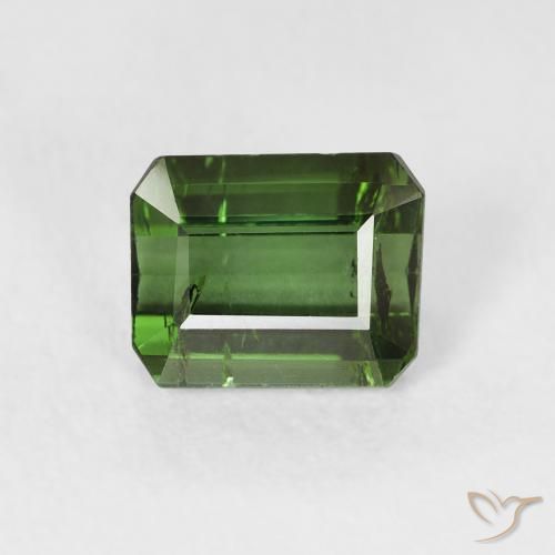 1.08ct Naturel Medium Dark-Green Tourmaline, Taille émeraude, VS-SI