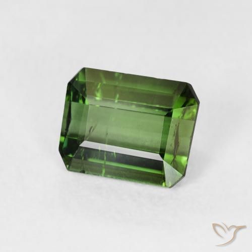 Tourmaline Medium Dark-Green naturelle Octogone / coupe Émeraude, 1.08 ct, VS-SI